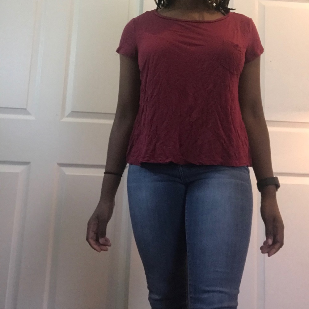 Maroon pocket tee